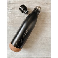 Personalisiert | Thermosflasche Korkboden Nachhaltig Trinkflasche 520Ml Getränke Beschriftet von MMIGravur