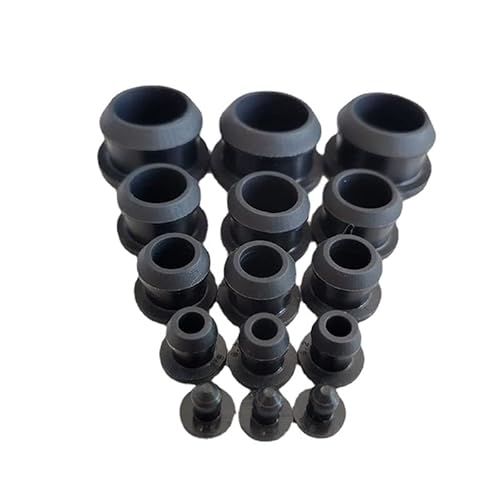 MMLFX 2pcs Schwarz Silikon Gummi-Lochkappen 4-30 mm Hochtemperaturwiderstand t Type Steckerabdeckung Snap-On-Dichtung Blanking Endkappe Dichtung Stopper (Size : A-6mm 10pcs) von MMLFX