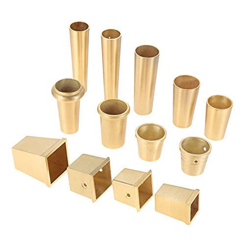 MMLFX Möbelbeinabdeckung Fuß massiv 1pc Kupferspitze gebürstetes Messing Tischstuhl Zylinder/Kegelkappe schützen Dekor 20–42 mm unteres sicheres Pad (Color : 5) von MMLFX