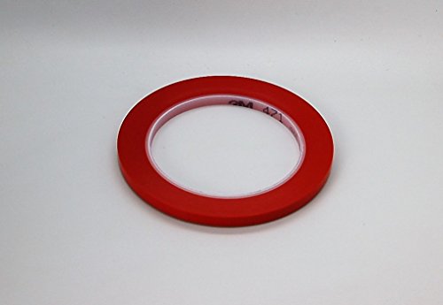 3M 471 Vinyl Klebeband, Abdeckband, Dekorationstreifen, Rot, Gelb, Blau, 2-10mm x 33 Meter Variationen (6mm, Rot) von MMM