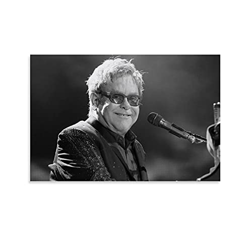 Elton John Rock Star Poster, Wandkunst-Poster und Leinwand-Kunstdruck, modernes Familienschlafzimmer, ästhetische Dekoration, 30 x 45 cm von MMMU