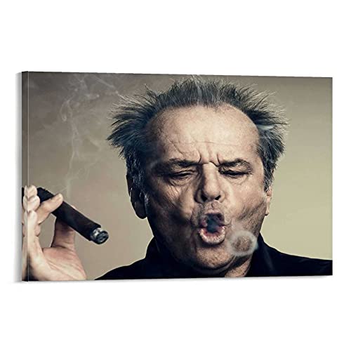 MMMU Jack Nicholson Zigarren-Rauch-Ring-Poster, Wandkunst, Leinwanddruck, Poster-Dekoration für Schlafzimmer, 40 x 60 cm von MMMU