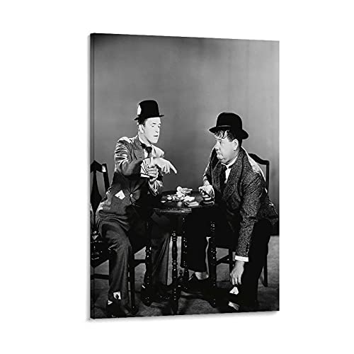 MMMU Kunstdruck auf Leinwand, Motiv: Oliver Hardy und Stan Laurel (20 x 30 cm) von MMMU
