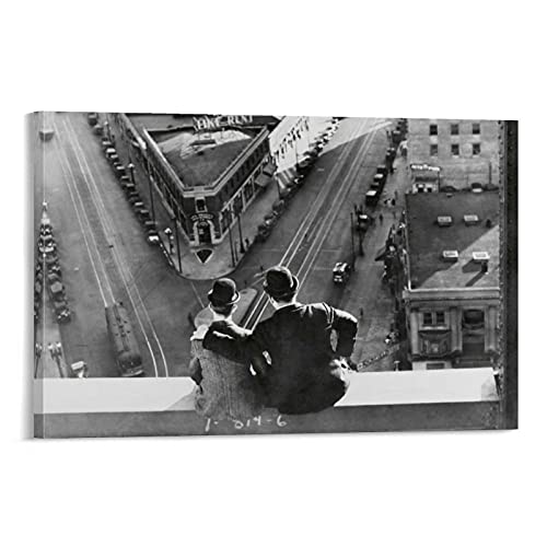 MMMU Kunstdruck auf Leinwand, Motiv: Oliver Hardy und Stan Laurel in Liberty, 20 x 30 cm von MMMU