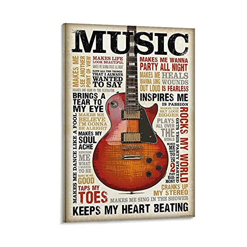 Music Is Passion Poster, Wandkunst, Leinwanddruck, Poster-Dekoration für Schlafzimmer, 40 x 60 cm von MMMU