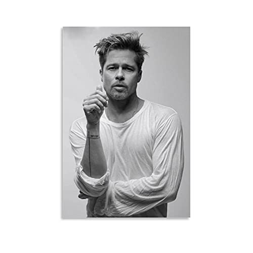 Poster, Motiv: Schauspieler Star, Brad Pittt, Wandkunst-Poster und Leinwand-Kunstdruck, modernes Familienschlafzimmer, ästhetische Dekoration, 50 x 75 cm von MMMU
