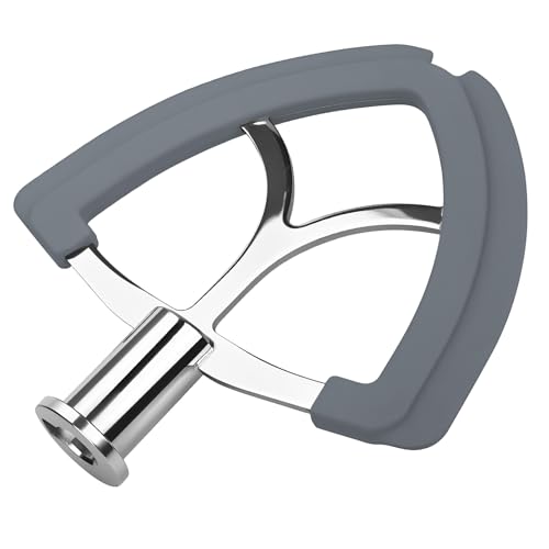 Flex Edge Rührer für KitchenAid 4.5-5 Quart Kippkopf-Standmixer Artisan & Classic Serie von MMOBIEL - Edelstahl Flachrührer mit Flexiblen Silikonkanten – Schaber-Rühraufsatz – Spülmaschinenfest von MMOBIEL