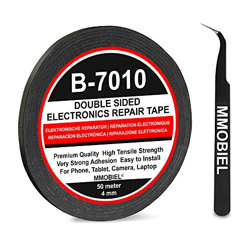 MMOBIEL 4 mm doppelseitiges Klebeband stark klebend Tape 50 m Rolle (Schwarz) für Smartphone Tablet Reparatur von MMOBIEL