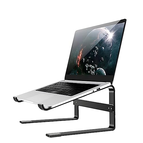 MMOBIEL Laptop Stand Großer - Laptop Ständer 10 bis 18 Zoll - Laptophalterung Universal - Laptopständer für den Schreibtisch Kompatibel mit MacBook, Notebook, ASUS, Acer und mehr - Schwarz Aluminium von MMOBIEL