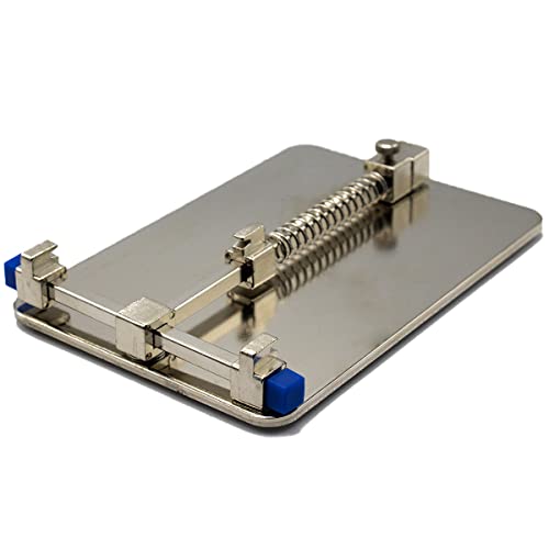 MMOBIEL Universal PCB Leiterplattenhalter - Jig Halterung Klemme Reparieren Werkzeug - Lötset - Edelstahl - Motherboard PCB Leiterplatten halter - 13,5 x 9 cm von MMOBIEL