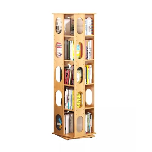 MMOU Drehbares Bücherregal aus Holz 360 Grad Einfaches, Modernes Lagerregal Haushaltsregal Mit Großer Kapazität Bodenstehender Bilderbuchständer für Kinder (Size : 5 Layer) von MMOU