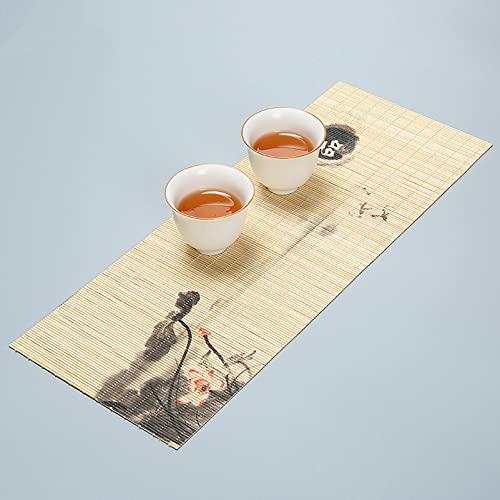 MMQGQ store Tischläufer Natürlicher Bambus-tischläufer des Japanischen Stils, Teehaus-Party Handgewebt Esstisch Tee-Matte, rutschfeste/Isolierung/Waschbares Tischset, Wischen Sie Sauber(Size:30×60cm) von MMQGQ store
