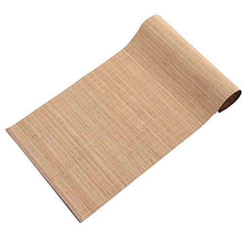 MMQGQ Bambus TISCHLÄUFER Mit Stoffrand AL Einfache NATÜRLICHE Farbe Teematte ， rutschfeste Isolierung Tischset(Size:30×120cm) von MMQGQ