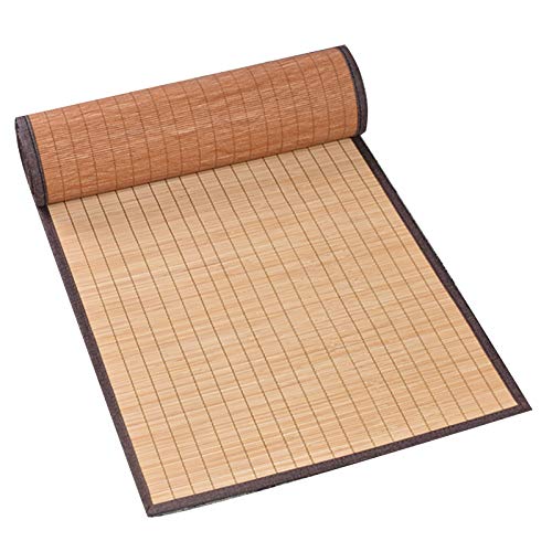 MMQGQ Bambus Tischläufer Mit Braunem Stoffrand, Vintage Handgefertigte Tischläufer ， Rutschfestes Tischset Für Lange Esstische(Color:natürlich,Size:40×250cm) von MMQGQ