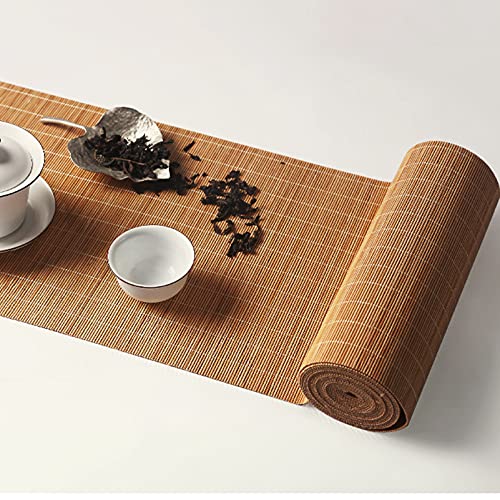 MMQGQ Einfache Bambus-tischläufer, Natürliche Handgewebe Tischsets, Teestuen Wärmeisolierende Waschbare Tee-matten, Wischen Sie Sauber(Size:30×180cm) von MMQGQ