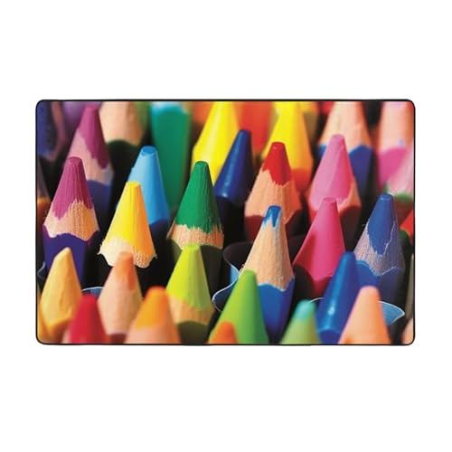 MMSJSBVY Crayons Flanell-Bodenmatte, 152,4 x 99,1 cm, weich, rutschfest, saugfähig, Memory-Schaum-Teppich, geeignet für Wohnzimmer/Schlafzimmer/Büros, waschbare Bodenmatte MMSJSBVY Crayons Flanell-Bodenmatte, 152,4 x 99,1 cm, weich, rutschfest, saugfähig, Memory-Schaum-Teppich, geeignet für Wohnzimmer/Schlafzimmer/Büros, waschbare Bodenmatte von MMSJSBVY