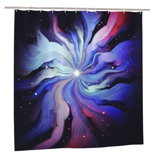 MMSJSBVY Glaxy Duschvorhang 183.9 cm x 183.9 cm - Schimmelresistenter und wasserdichter Duschvorhang Sichtschutz Dekorativer Vorhang für Badewannen und Duschabtrennungen von MMSJSBVY