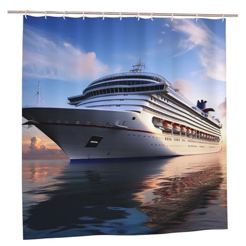 MMSJSBVY Kreuzfahrtschiffe Duschvorhang 183.9 cm x 183.9 cm - Schimmelresistenter und wasserdichter Duschvorhang Sichtschutz Dekovorhang für Badewannen und Duschabtrennungen MMSJSBVY Kreuzfahrtschiffe Duschvorhang 183.9 cm x 183.9 cm - Schimmelresistenter und wasserdichter Duschvorhang Sichtschutz Dekovorhang für Badewannen und Duschabtrennungen von MMSJSBVY