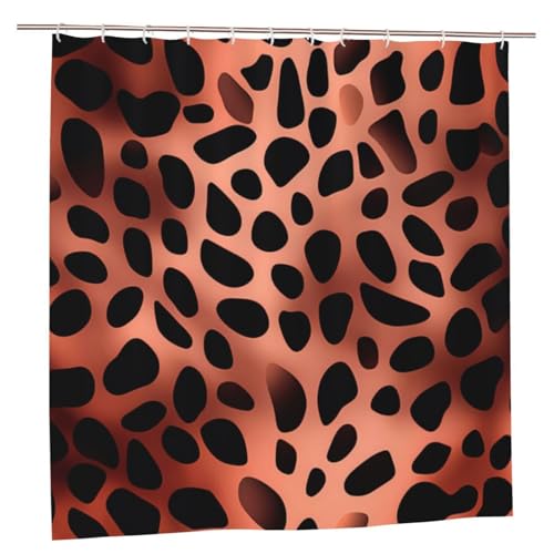 MMSJSBVY Leopard Duschvorhang 183.9 cm x 183.9 cm - Schimmelresistenter und wasserdichter Duschvorhang Sichtschutz Dekorativer Vorhang für Badewannen und Duschabtrennungen von MMSJSBVY
