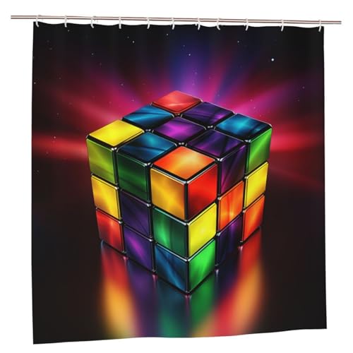 MMSJSBVY Magic Cube Puzzle Duschvorhang 183.9 cm x 183.9 cm - Schimmelresistenter und wasserdichter Duschvorhang Sichtschutz Dekovorhang für Badewannen und Duschabtrennungen MMSJSBVY Magic Cube Puzzle Duschvorhang 183.9 cm x 183.9 cm - Schimmelresistenter und wasserdichter Duschvorhang Sichtschutz Dekovorhang für Badewannen und Duschabtrennungen von MMSJSBVY