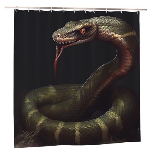 MMSJSBVY Schlange Duschvorhang 183.9 cm x 183.9 cm - Schimmelresistenter und wasserdichter Duschvorhang Sichtschutz Dekorativer Vorhang für Badewannen und Duschabtrennungen von MMSJSBVY