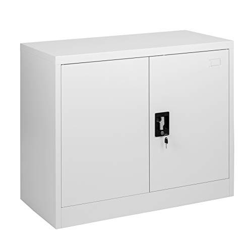 Schrank mit 2 Türen, Stahl, Grau von MMT Furniture Designs Ltd