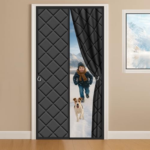 Magnet Wärmeschutzvorhang für Türen150x205cmWinddichter Schalldämmender Türvorhang,Stoff mit Polyester & BaumwolleKälte fernhalten und Energie sparen Für Balkontür, Terrassentür Schwarz Magnet Wärmeschutzvorhang für Türen150x205cmWinddichter Schalldämmender Türvorhang,Stoff mit Polyester & BaumwolleKälte fernhalten und Energie sparen Für Balkontür, Terrassentür Schwarz von MMTCHK