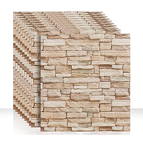 Tapete selbstklebend 3d Tapeten 3D Wandpaneele Peel and Stick 3D Tapete Faux Ziegel Wandfliesen Bemalt Steinoptik Naturstein Wandverkleidung für Wand Hintergrund wohnzimmer(Color:B,Size:20PCS) von MMWWYY