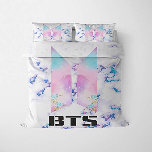 MMYANG KPOP BTS Bettwäsche-Set, 2/3-teilig, Kissenbezüge, BTS-geprüft, 3D-Bettwäsche, super weich und bequem, BTS Bettwäsche-Set (Stil 7,135 x 200 cm) von MMYANG