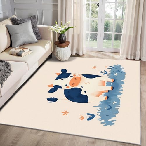 MMYAOKEN Kuh Teppich Wohnzimmer 240x340 Kinder Kawaii Bauernhoftiere Deko, Großer Teppich Kurzflor, Weich rutschfest Waschbare Teppiche, Bettvorleger Schlafzimmer Kinderzimmer MMYAOKEN Kuh Teppich Wohnzimmer 240x340 Kinder Kawaii Bauernhoftiere Deko, Großer Teppich Kurzflor, Weich rutschfest Waschbare Teppiche, Bettvorleger Schlafzimmer Kinderzimmer von MMYAOKEN