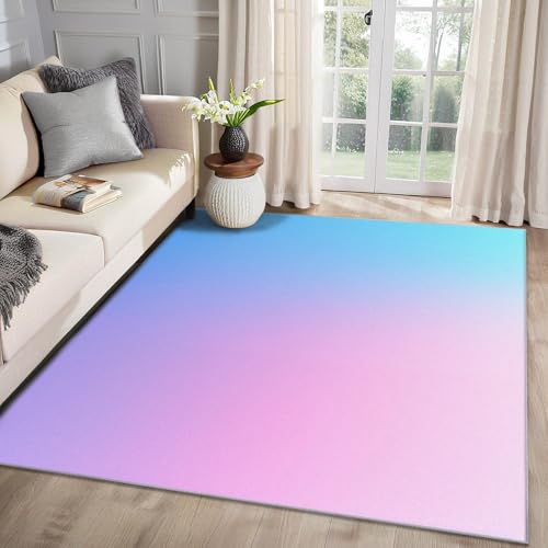 MMYAOKEN Ombre Teppich Wohnzimmer 240x340 Mädchen Regenbogen Farbverlauf Deko, Großer Teppich Kurzflor, Weich rutschfest Waschbare Teppiche, Bettvorleger Schlafzimmer Kinderzimmer von MMYAOKEN