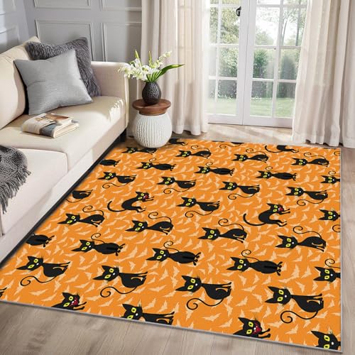 MMYAOKEN Schwarze Katze Teppich Wohnzimmer 240x340 Halloween Deko, Großer Teppich Kurzflor, Weich rutschfest Waschbare Teppiche, Bettvorleger Schlafzimmer Kinderzimmer MMYAOKEN Schwarze Katze Teppich Wohnzimmer 240x340 Halloween Deko, Großer Teppich Kurzflor, Weich rutschfest Waschbare Teppiche, Bettvorleger Schlafzimmer Kinderzimmer von MMYAOKEN
