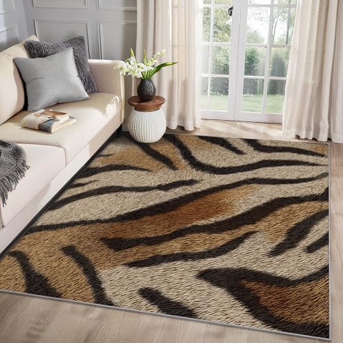 MMYAOKEN Tigermuster Teppich Wohnzimmer 240x300 Braun Tiermuster Deko, Großer Teppich Kurzflor, Weich rutschfest Waschbare Teppiche, Bettvorleger Schlafzimmer Kinderzimmer MMYAOKEN Tigermuster Teppich Wohnzimmer 240x300 Braun Tiermuster Deko, Großer Teppich Kurzflor, Weich rutschfest Waschbare Teppiche, Bettvorleger Schlafzimmer Kinderzimmer von MMYAOKEN