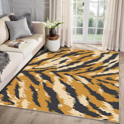 MMYAOKEN Tigermuster Teppich Wohnzimmer 40x60 Tiermuster Modern Abstract Deko, Kleiner Teppich Kurzflor, Weich rutschfest Waschbare Teppiche, Fußmatte Bettvorleger Schlafzimmer MMYAOKEN Tigermuster Teppich Wohnzimmer 40x60 Tiermuster Modern Abstract Deko, Kleiner Teppich Kurzflor, Weich rutschfest Waschbare Teppiche, Fußmatte Bettvorleger Schlafzimmer von MMYAOKEN