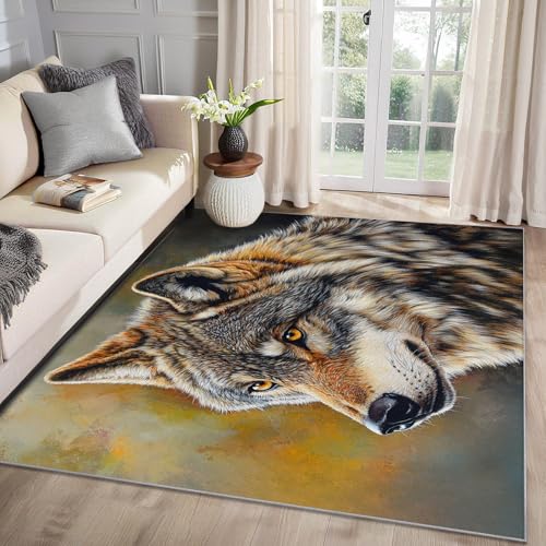 MMYAOKEN Wolf 3D Teppich Wohnzimmer 40x60 Wilde Tiere Deko, Kleiner Teppich Kurzflor, Weich rutschfest Waschbare Teppiche, Fußmatte Bettvorleger Schlafzimmer Kinderzimmer MMYAOKEN Wolf 3D Teppich Wohnzimmer 40x60 Wilde Tiere Deko, Kleiner Teppich Kurzflor, Weich rutschfest Waschbare Teppiche, Fußmatte Bettvorleger Schlafzimmer Kinderzimmer von MMYAOKEN