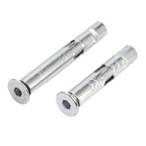Expansionsdübel 1–5 Stück Innensechskant-Flachkopf-Expansionsankerbolzen M6 M8 M10 M12 Hochleistungs-Edelstahl-Innensechskanthülsenankerbolzen(M8x70mm 2pcs) von MMYUAK