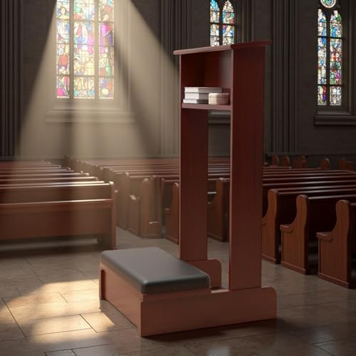 MMleYN Gebetsbank Massivholz Gebetskniebank Gebetshocker Mit Polster Kniebank Gebetsbank Hocker Gebetstisch Regal Gebetsstuhl Zum Knien Zu Hause In Der Kirche Für Religiöse Geschenke von MMleYN