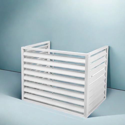 MMleYN Verkleidung Klimaanlage Außengerät, Panel Air Conditioning Outdoor Unit, Klimaanlage Abdeckung Außengerät Mit Oberer Abdeckung, Aluminium-Klimaanlagengestell(White,2-3P-110x60x80cm) von MMleYN