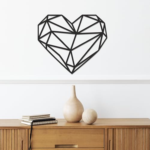 MMshop Dekoplatte Herz 44x37 cm - Geometrische Wanddekoration Mit Ausschnitt - Hängende 3D-Bild Verzierung MMshop Dekoplatte Herz 44x37 cm - Geometrische Wanddekoration Mit Ausschnitt - Hängende 3D-Bild Verzierung von MMshop
