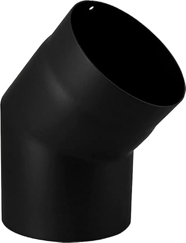 Ofenrohr Kaminrohr Rauchrohr Durchmesser Ø 130 mm Längenelemente - Bögen zur Auswahl (Bogen 45° Ø 130-2 mm Stahl schwarz) von MN CONSTRUCT