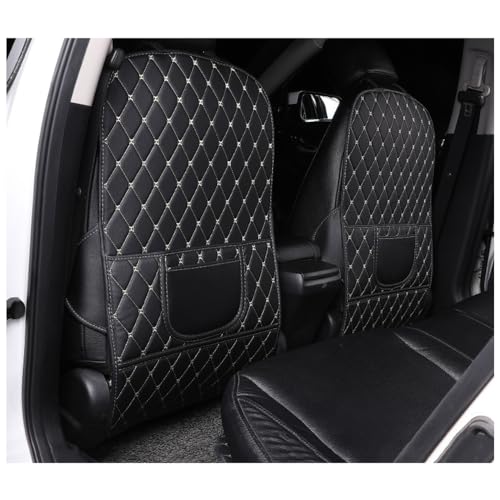 MNBHJGR 2 Stück Auto Rückenlehnenschutz für VW Multivan T7 2021-2022 2023 2024, Autositz Kickschutz mit Taschen, Rücksitz Organizer aus Wasserdichtem Leder,A von MNBHJGR
