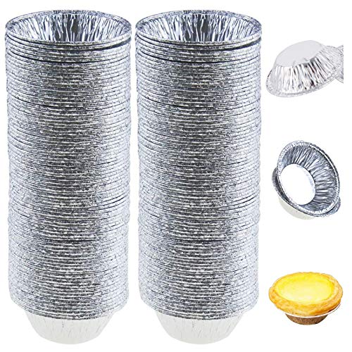 Ei Tart Form 200pcs Einweg Aluminiumfolie Tassen Backen Muffin Cupcake Dose Form Rund Egg Tart Dosen Form Runde Ei Tart Dosen Form KüChe Backen Werkzeuge Sicher Einfach Bedienen von MNBHJK