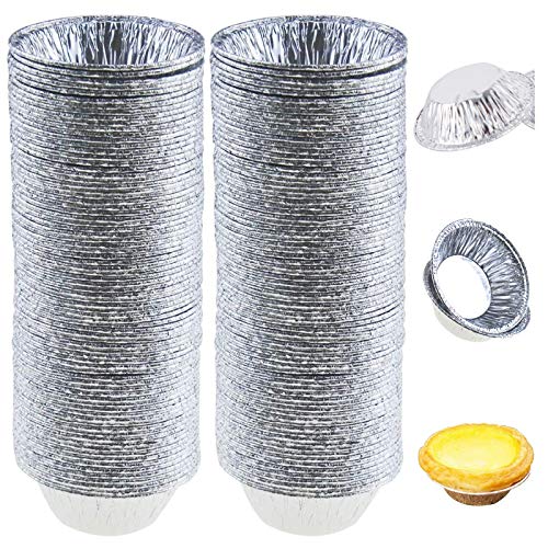 Ei Tart Form 200pcs Einweg Aluminiumfolie Tassen Backen Muffin Cupcake Dose Form Rund Egg Tart Dosen Form Runde Ei Tart Dosen Form KüChe Backen Werkzeuge Sicher Einfach Bedienen von MNBHJK