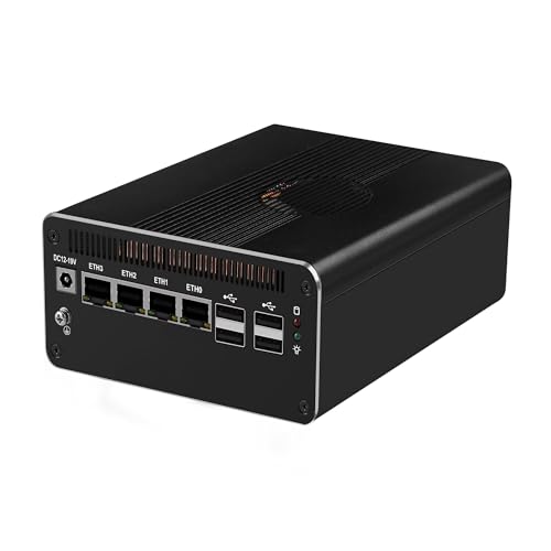 MNBOXCONET AI Firewall Mini PC Core Ultra 7 155H CPU, DDR5 32GB RAM 1TB NVMe SSD, Micro Desktop Computer Office 4 x 2.5Gbe LAN, Support Win Linux Proxmox OPNsense, SPK/MIC von MNBOXCONET