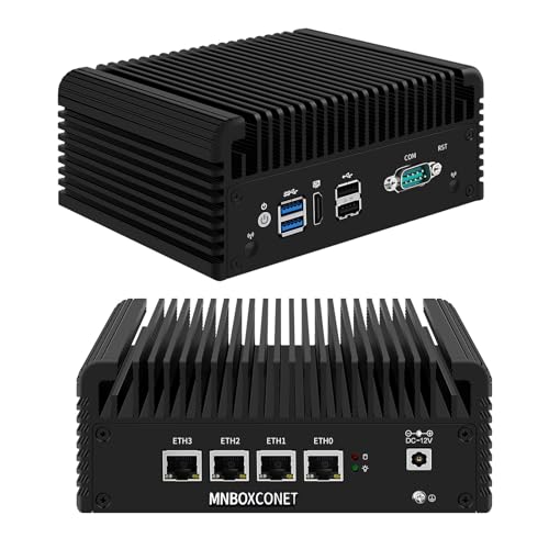 MNBOXCONET Firewall Hardware Industrie Mini PC Fanless J4125, Micro PC Application Router Embedded Computer, Barebone 8GB RAM 256GB SSD, 4 x i211 LAN, RS232 Com, Auto Power On MNBOXCONET Firewall Hardware Industrie Mini PC Fanless J4125, Micro PC Application Router Embedded Computer, Barebone 8GB RAM 256GB SSD, 4 x i211 LAN, RS232 Com, Auto Power On von MNBOXCONET