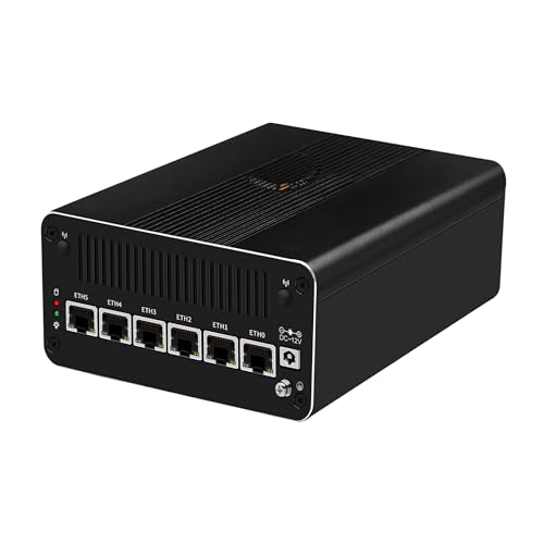 MNBOXCONET Mini PC Core i3 1215U Firewall (up to 4.4GHz), DDR5 Barebone Micro Appliance Hardware Computer 6 x 2.5GbE I226-V LAN, Windows, OPNsense, USB C, TF, AES-NI, Triple Display von MNBOXCONET