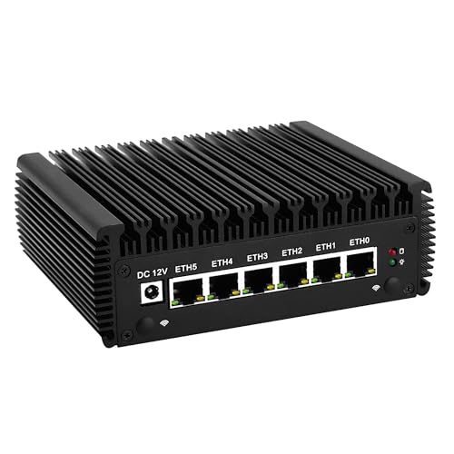 MNBOXCONET Mini PC Core i5 8250U Firewall Fanless (up to 3.4GHz), Dual DDR4 Barebone Micro Appliance Hardware Computer 6 x SPF LAN, Windows, OPNsense, COM, 4xUSB3.0, AES-NI von MNBOXCONET