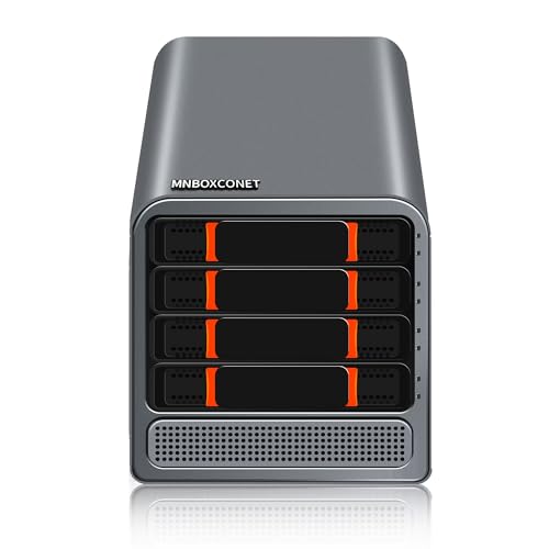 MNBOXCONET Mini PC NAS Server Quad-Core N100 4 Bay,3-in-1 Micro PC Computer DDR5 8GB RAM 128GB NVMe SSD, SPK/MIC, Dual 2.5GbE i226V LAN Soft Router, Hot Swapping HTPC Network Sicherheit von MNBOXCONET