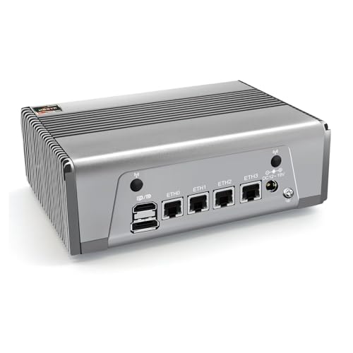 MNBOXCONET Mini PC Ryzen 7 7840HS (8C/16T), Micro AMD Desktop Computer Windows 11 Pro Büro Firewall Router Silver, DDR5 64GB RAM 2TB SSD, 4 x i226V 2.5GbE LAN, Type-C, 8K, WiFi6, BT5.2 von MNBOXCONET