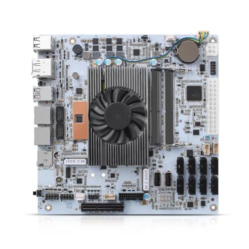 MNBOXCONET NAS Mainboard Low Power Core i5 8265U, 8×SATA3.0 Mini ITX Motherboard, Computer Board 2xNVMe(PCle3.0 x2), Barebone No Ram No SSD, 2 x 2.5GBE LAN, TF Card, Dual Display von MNBOXCONET